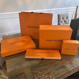 Louis Vuitton Bold Orange Box Collection/beautiful Navy Christmas Box